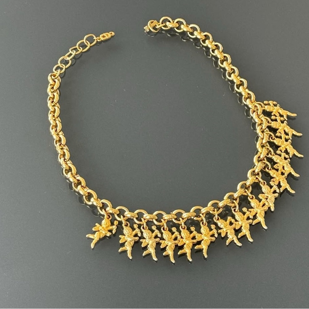 1980’s Christian Dior Cherub Charm Necklace - rare!